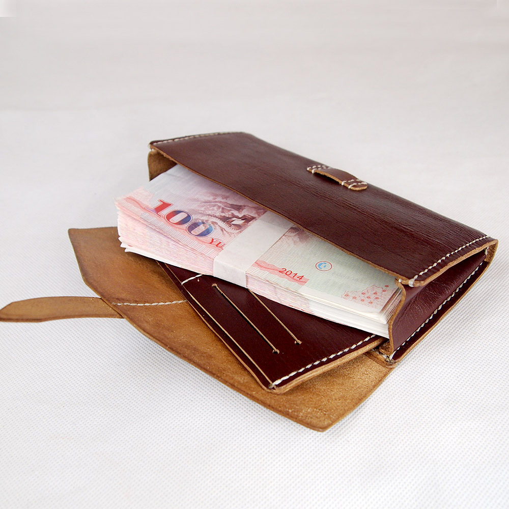 给朋友新做长款钱包土豪要求可以放10000块钱卡套式可以拿开的单独拿