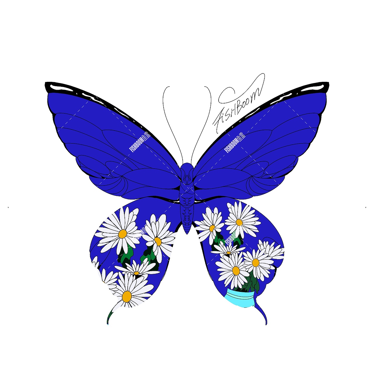 挑战画100只蝴蝶79第一条克莱因蓝