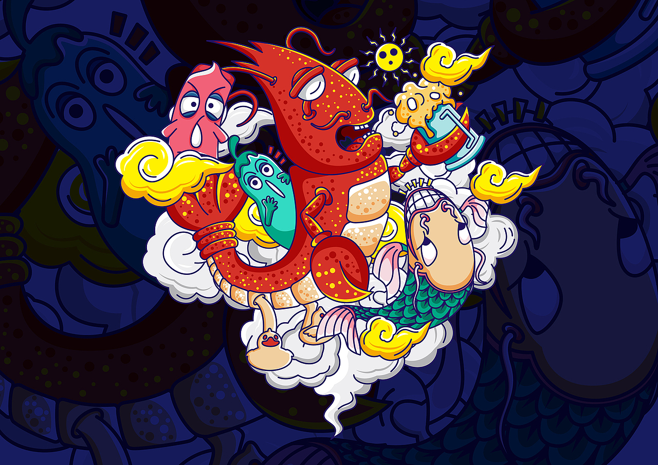 小龙虾包装设计（图ZMTI1NjQzMDI4） - 包装 - 站酷设计师所喜原创素材 - 站酷ZCOOL