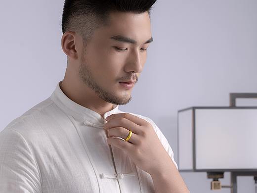 古法金戒指模特拍摄