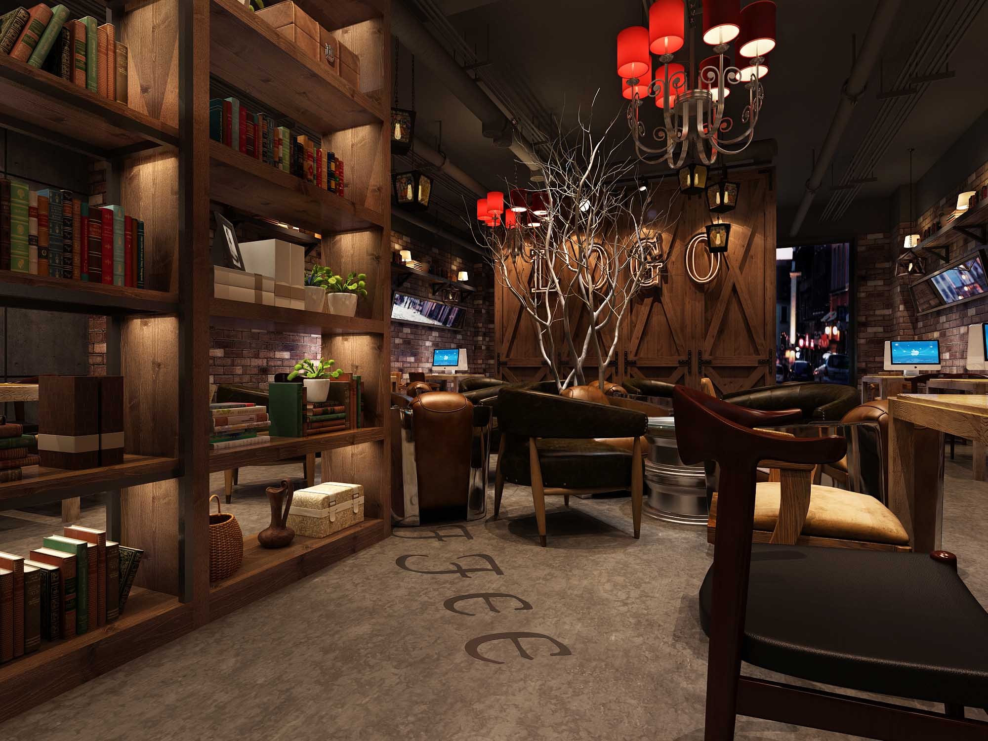 咖啡馆漫咖啡-交换空间整装装修效果图