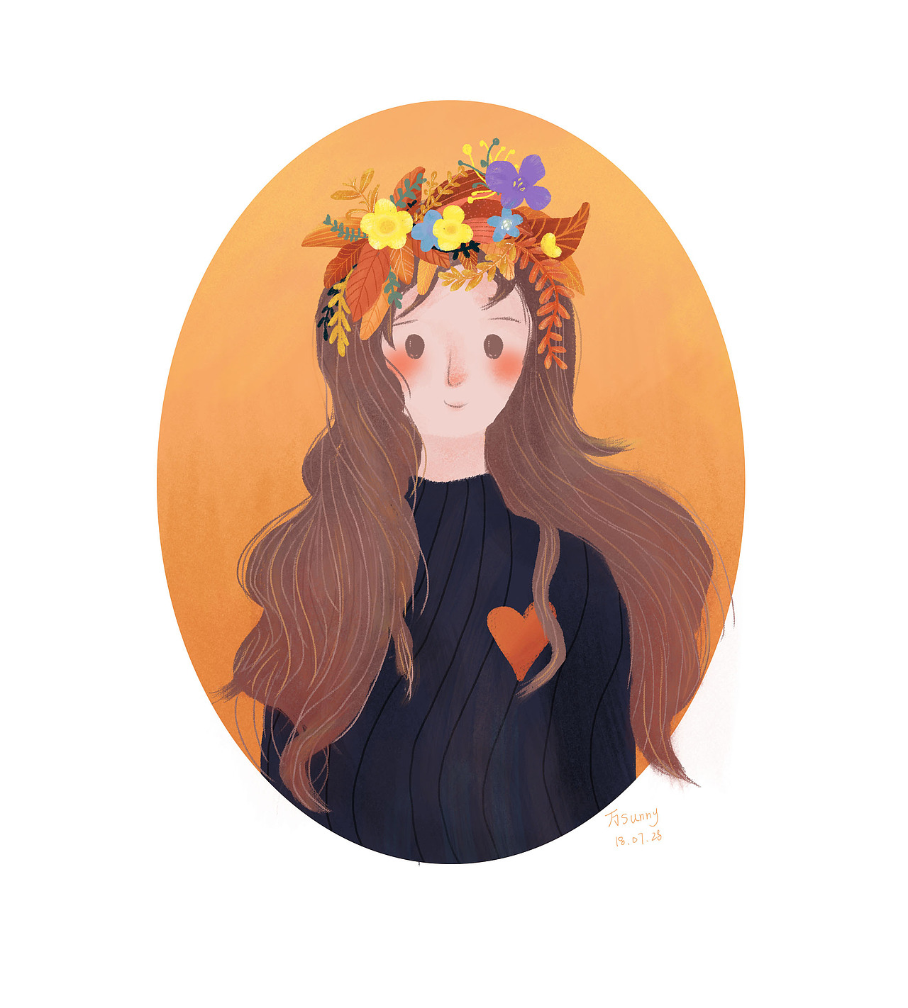 每日一画-花冠少女|插画|儿童插画|wanwan93_原创作品-站酷zcool