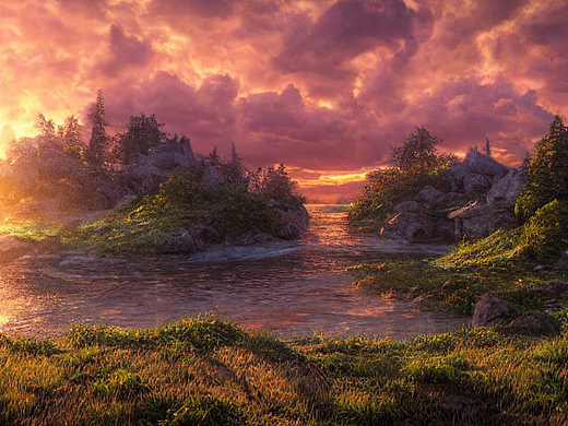 #AI创作实验室#美丽的夕阳风景