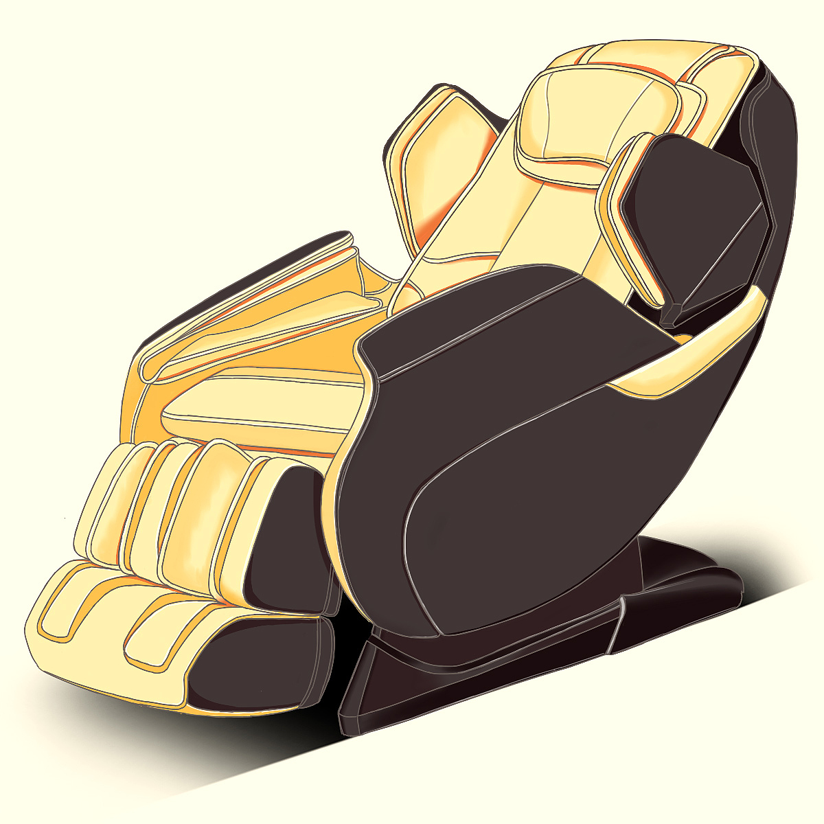 处女座爱好画画卡通漫画单幅卡通按摩椅设计