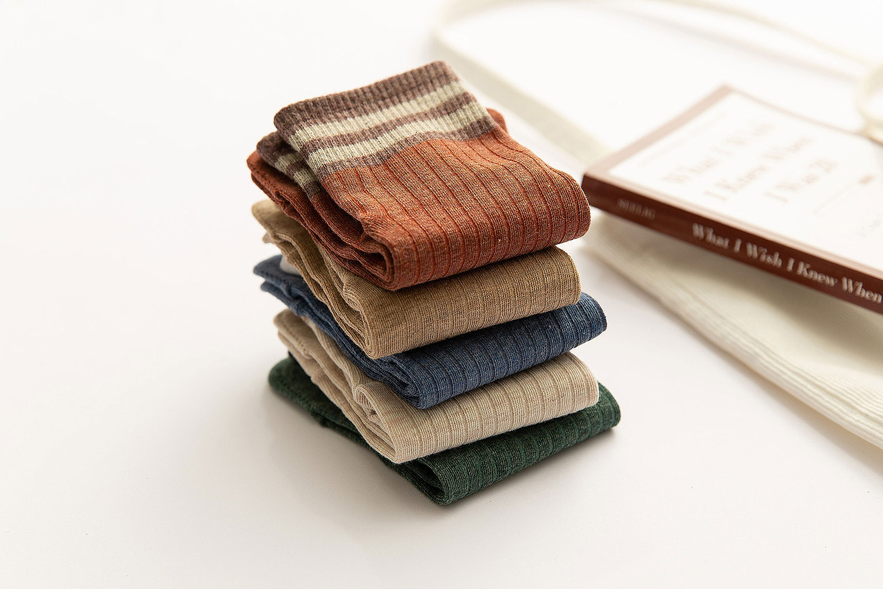 2019春夏女袜袜子五指袜二杠日系学院风复古