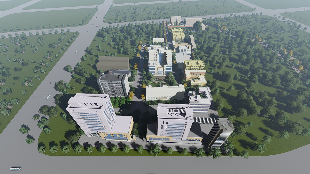 大学某校区鸟瞰图（图ZMjAyMDc3Mjky） - 建筑设计 - 站酷设计师BET不会设计原创素材 - 站酷ZCOOL