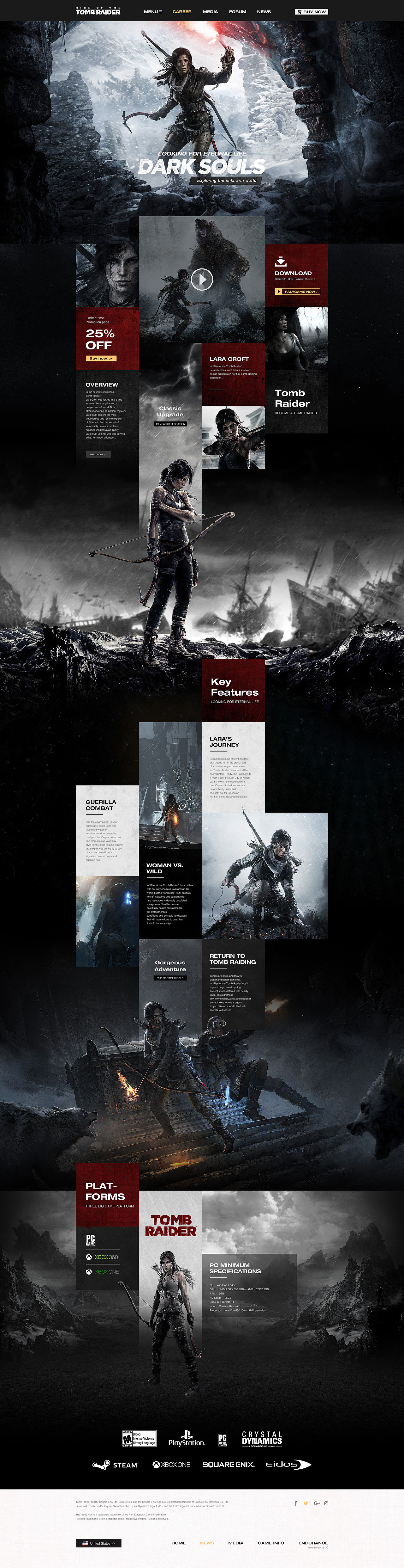Web Design of The Tomb Raider（图ZNzA2MTI5MDg=） - 游戏/娱乐 - 站酷设计师默默的3C原创素材 - 站酷ZCOOL