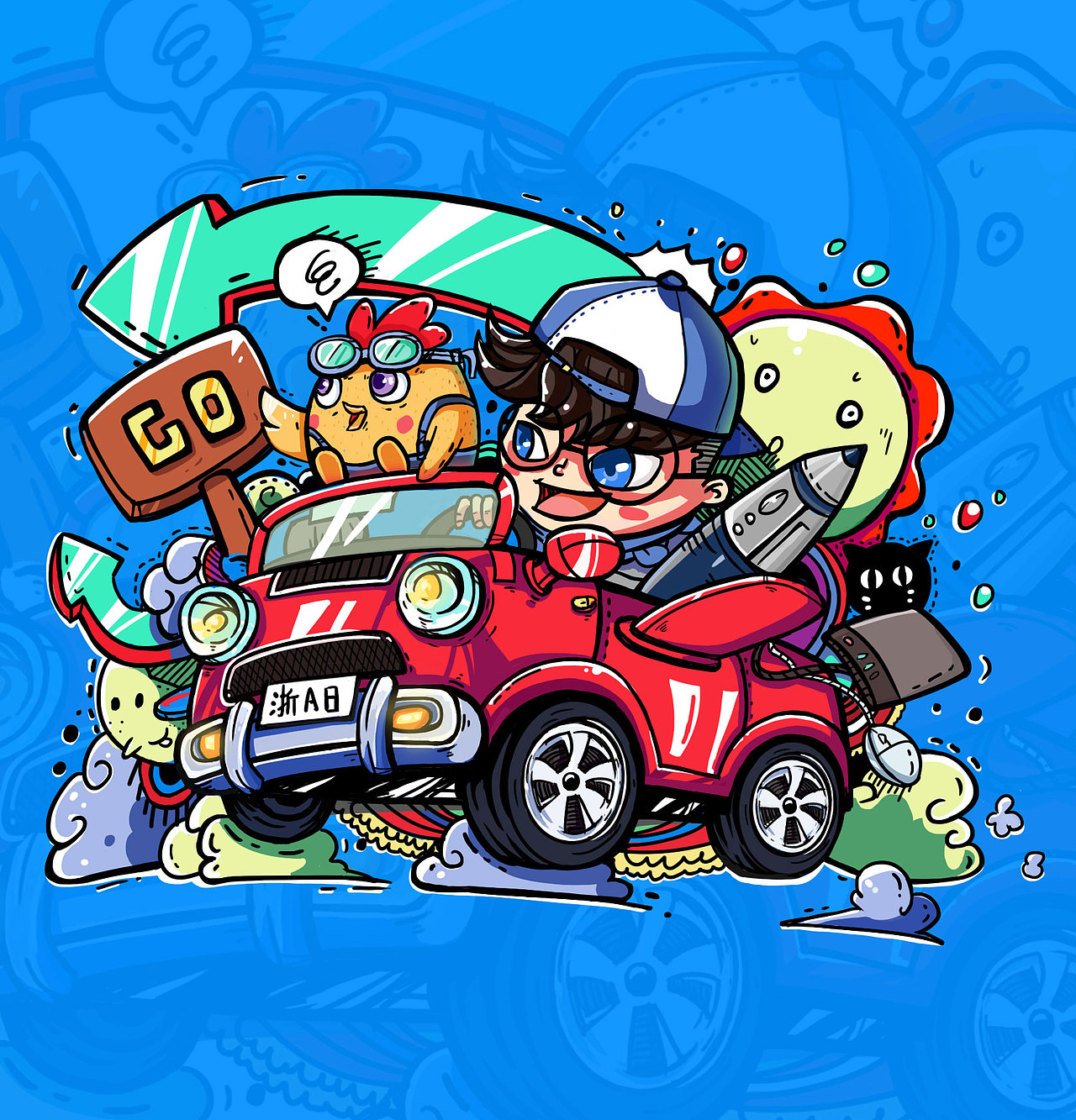 手绘创意插画（图ZMTg5NTIxMzUy） - 创作习作 - 站酷设计师竹楼听雪原创素材 - 站酷ZCOOL