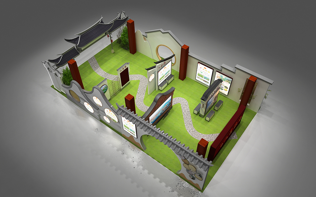 古风展位设计（图ZMjYwMDk5OTg0） - 建筑/空间 - 站酷设计师Dream一拳原创素材 - 站酷ZCOOL