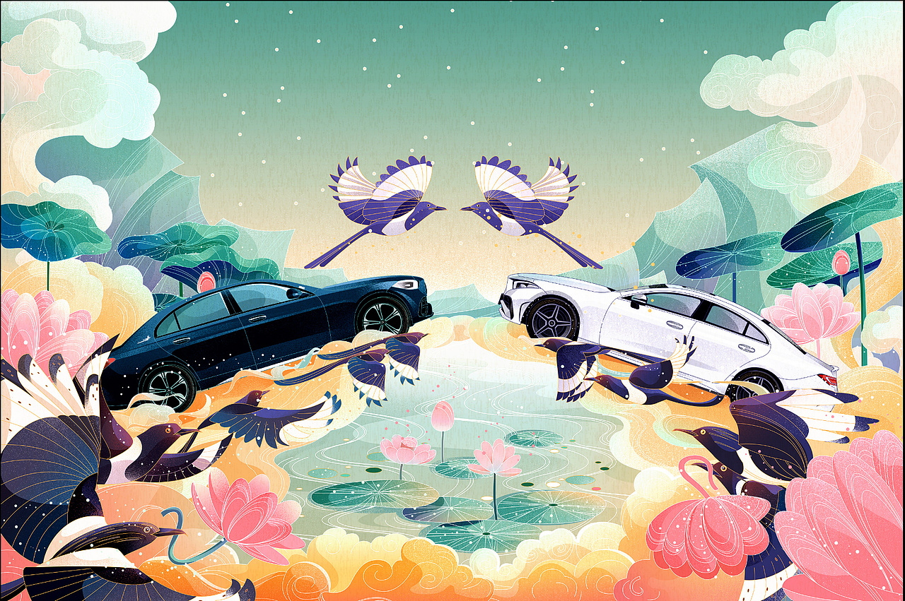 梅赛德斯－奔驰｜2021年插画合集（图ZMjg5NTY3NjY0） - 商业插画 - 站酷设计师毛赵原创素材 - 站酷ZCOOL