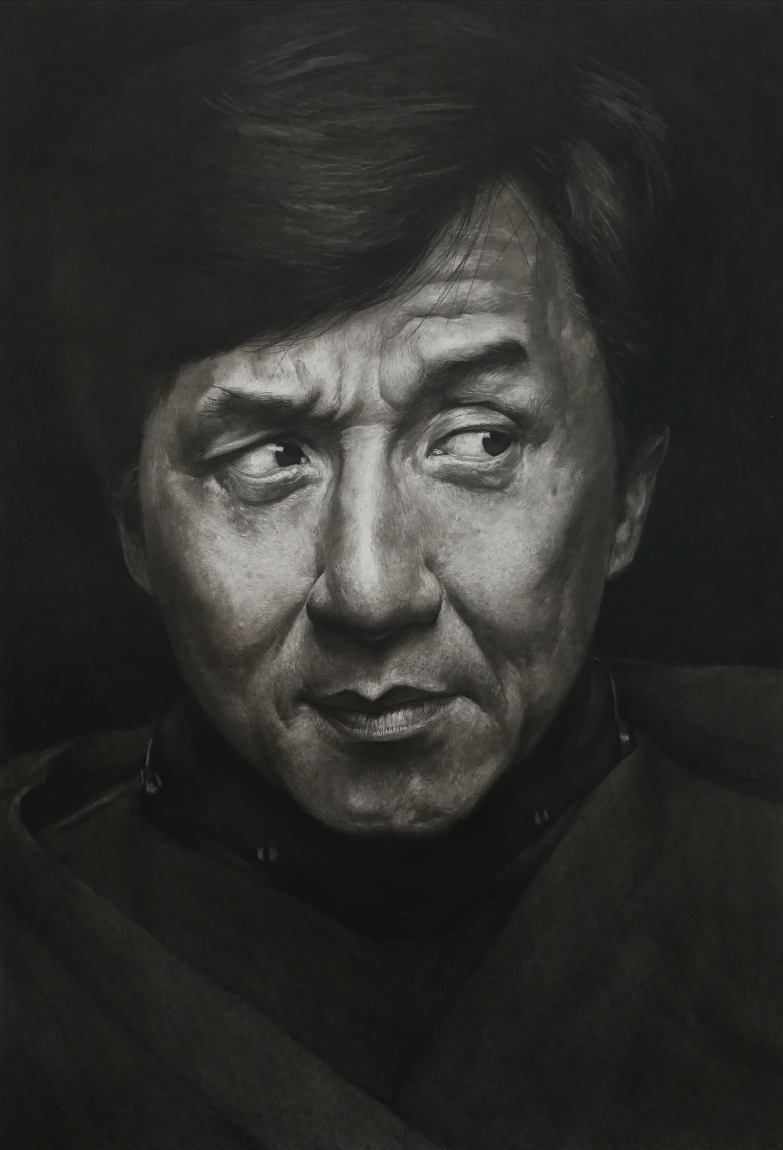 写实素描《成龙》