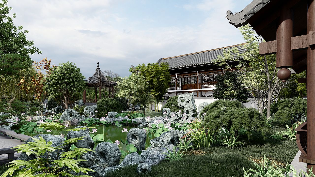 Lumion《古风景观》（图ZMjg2ODA0NDQw） - 景观设计 - 站酷设计师噜嚕噜噜鲁鲁修原创素材 - 站酷ZCOOL