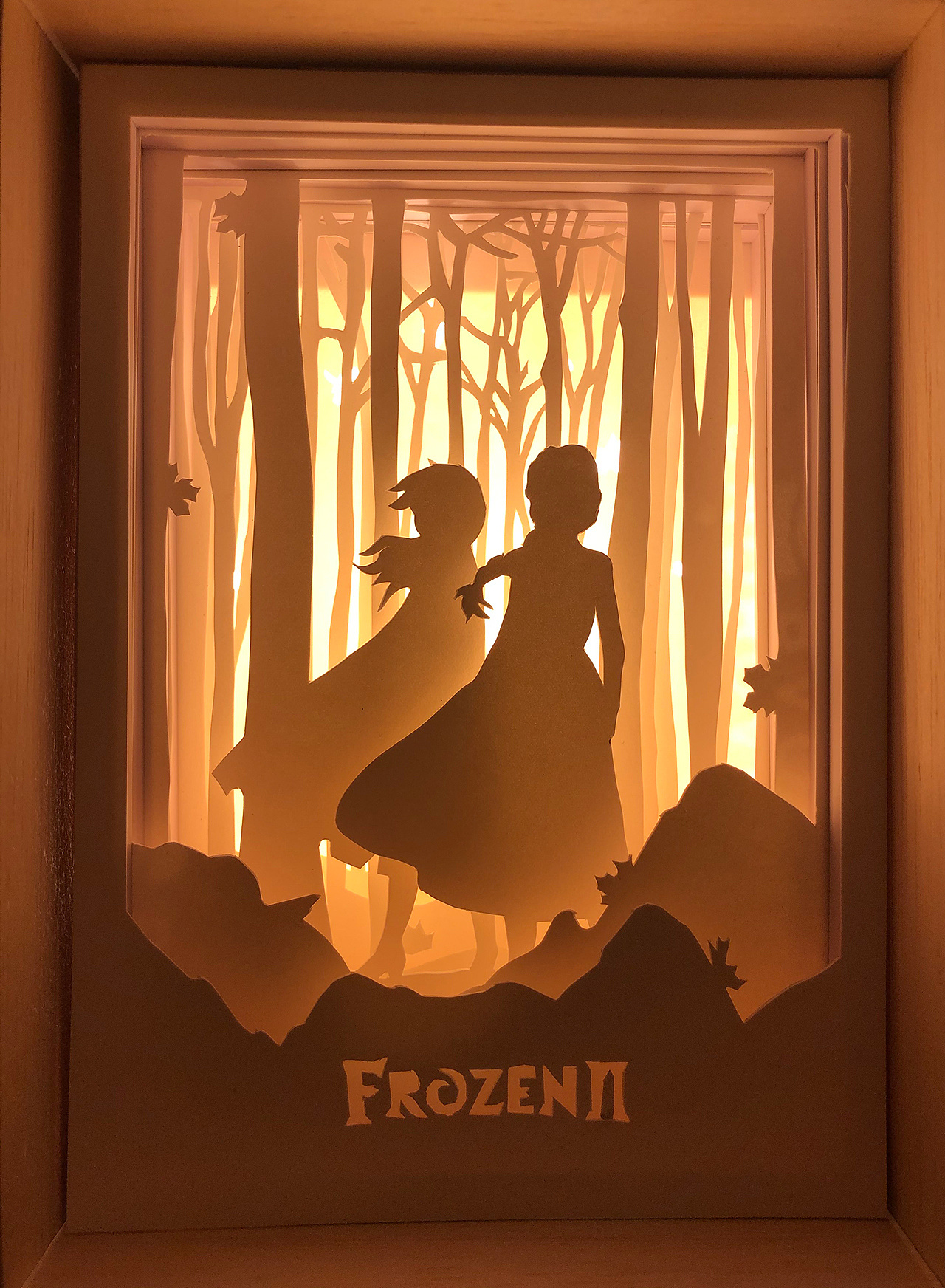 收藏 根据冰雪奇缘2的官方海报 先绘制了一个纸雕的效果图~~~ 收藏