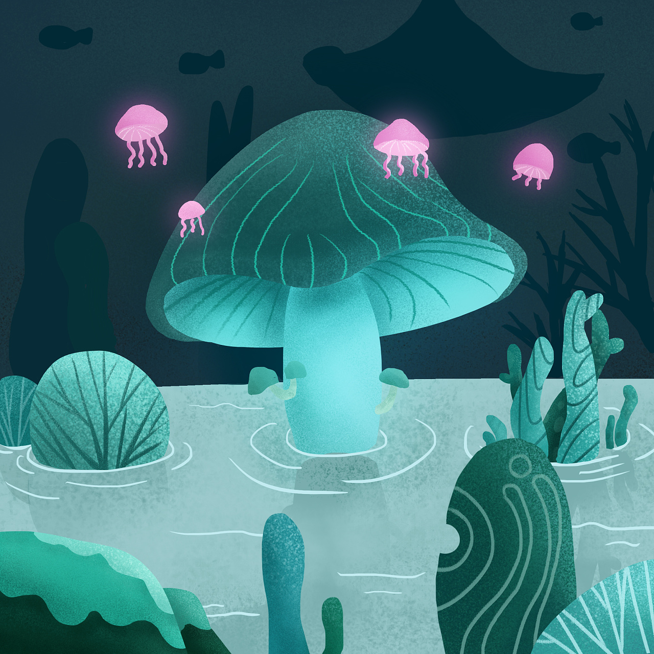 发光的蘑菇
