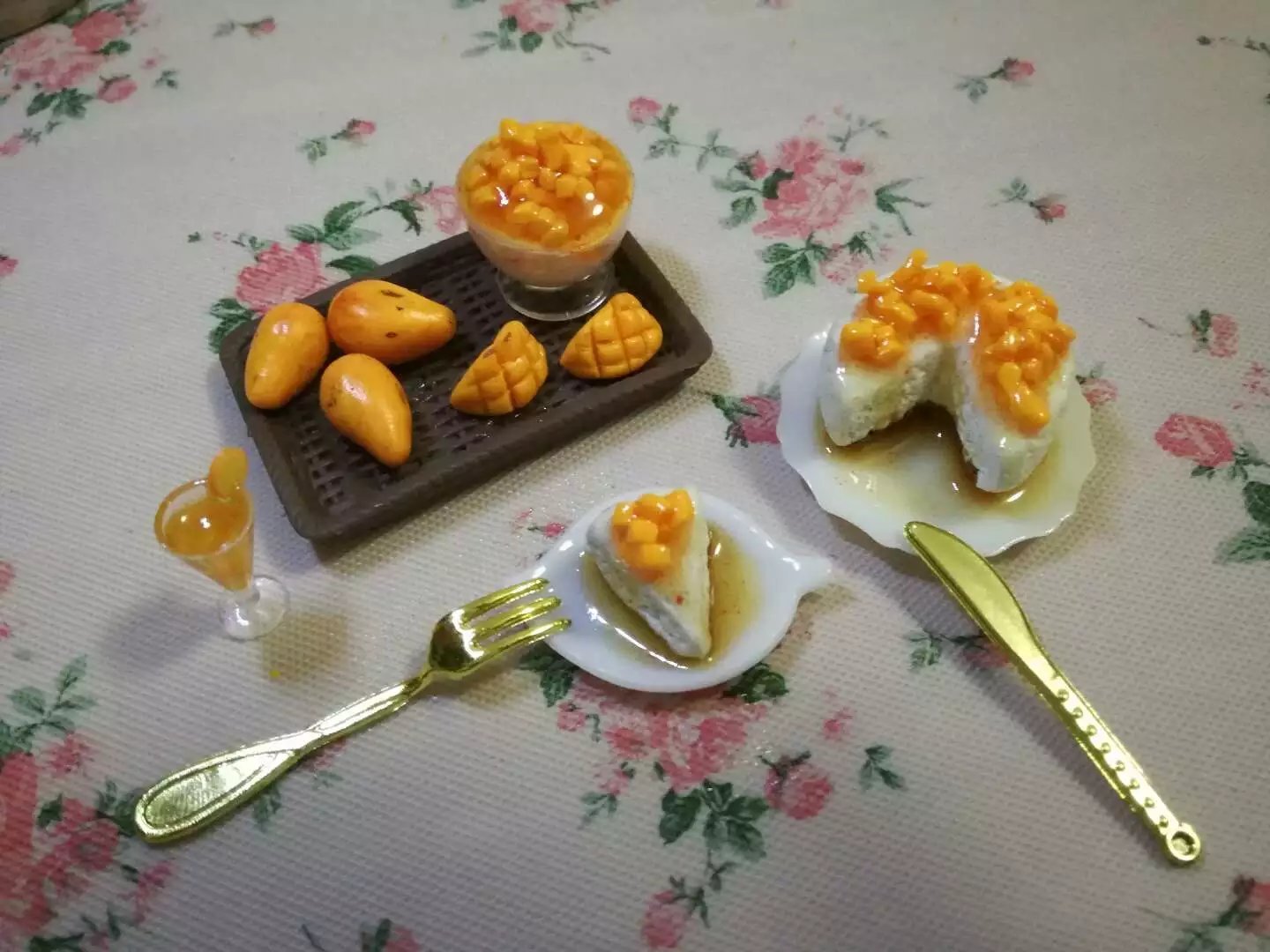 软陶黏土芒果微缩场景|手工艺|其他手工|啦啦啦啦你妹 - 原创作品