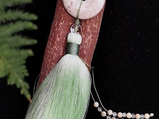 珊瑚石平安扣吊穗