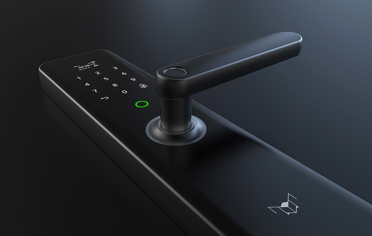 一款智能指纹锁外观设计（图ZMjQ1NjI2MTgw） - 电子产品 - 站酷设计师蓝蜻蜓设计原创素材 - 站酷ZCOOL