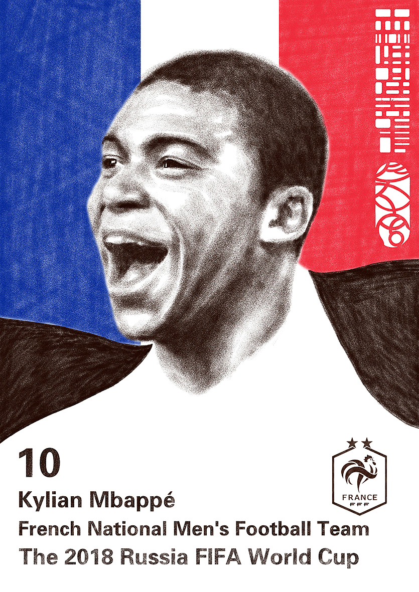 2018年世界杯绘画系列（最终章）——冠军法国加冕两星（图ZMTIxODY2MjI0） - 商业插画 - 站酷设计师森特笑虎原创素材 - 站酷ZCOOL