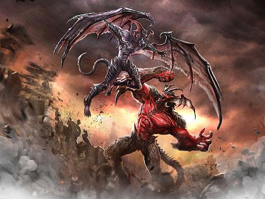 Figurama 恶魔人VS恶魔安蒙 1/4 收藏雕像