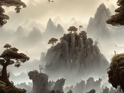 #AI創(chuàng)作實驗室#其實我主頁AI創(chuàng)作的山水，文化圖都很好（個人主頁-ZNjMxMDIzNzY=） - AI作品 - 站酷設計師夂彡原創(chuàng)素材 - 站酷ZCOOL