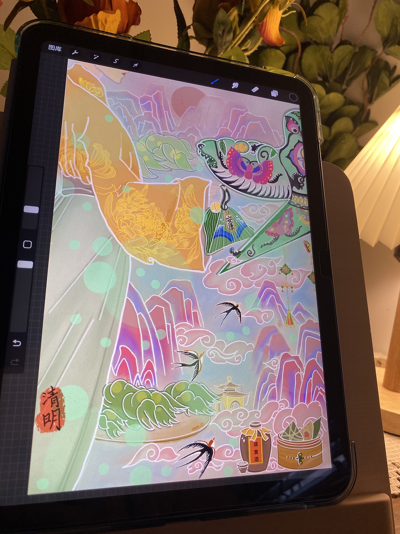 原创国风插画《清明》（图ZMzM1OTE1MDc2） - 创作习作 - 站酷设计师哈喽画画的树小姐原创素材 - 站酷ZCOOL