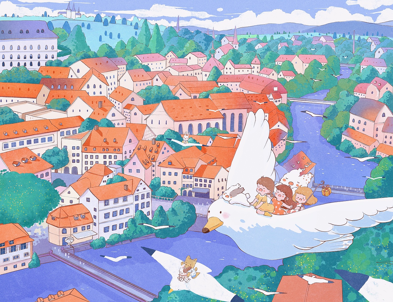 每一个清澈晴朗的小日子都是好日子。（图ZMjY5MTAzMzA4） - 儿童插画 - 站酷设计师夏七酱77原创素材 - 站酷ZCOOL