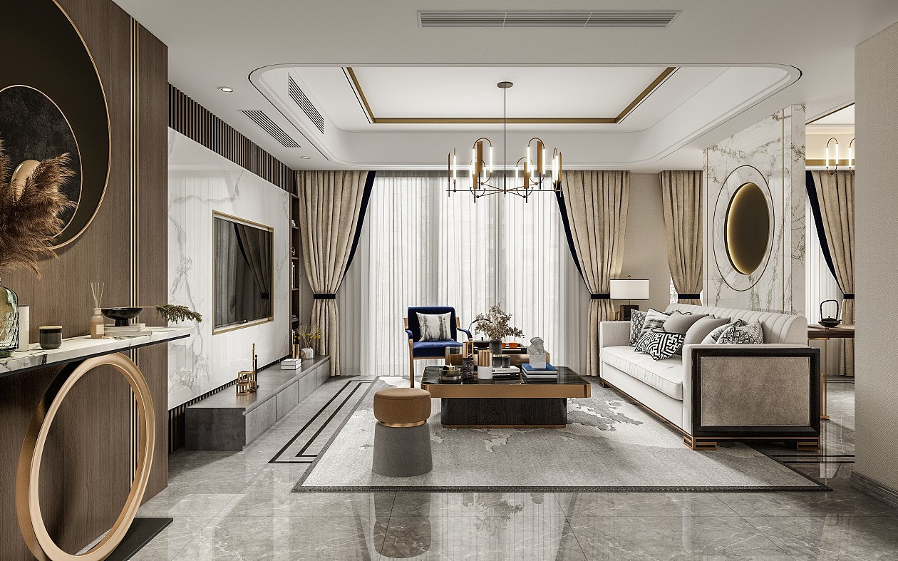 新中式客厅（图ZMjMxMTkxNTcy） - VR设计 - 站酷设计师vx18055175522原创素材 - 站酷ZCOOL