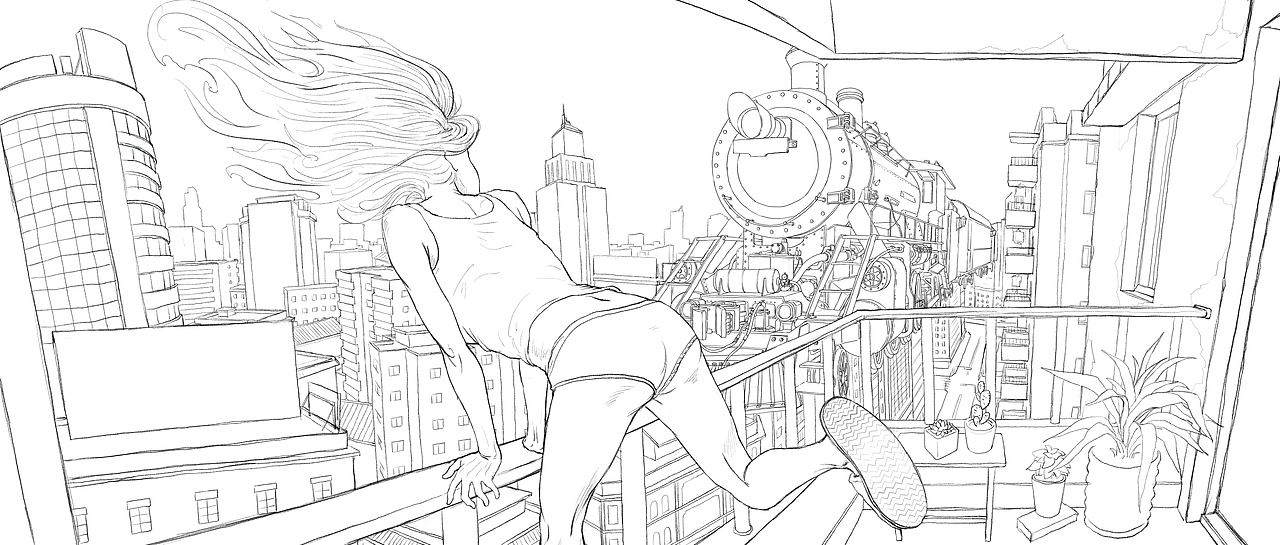 习作—空中火车（图ZMTk5NTA0Mzg0） - 创作习作 - 站酷设计师CheeseGin原创素材 - 站酷ZCOOL