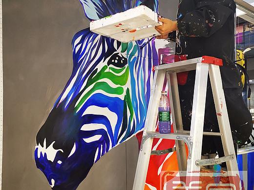 太原男装服装店彩绘墙绘 