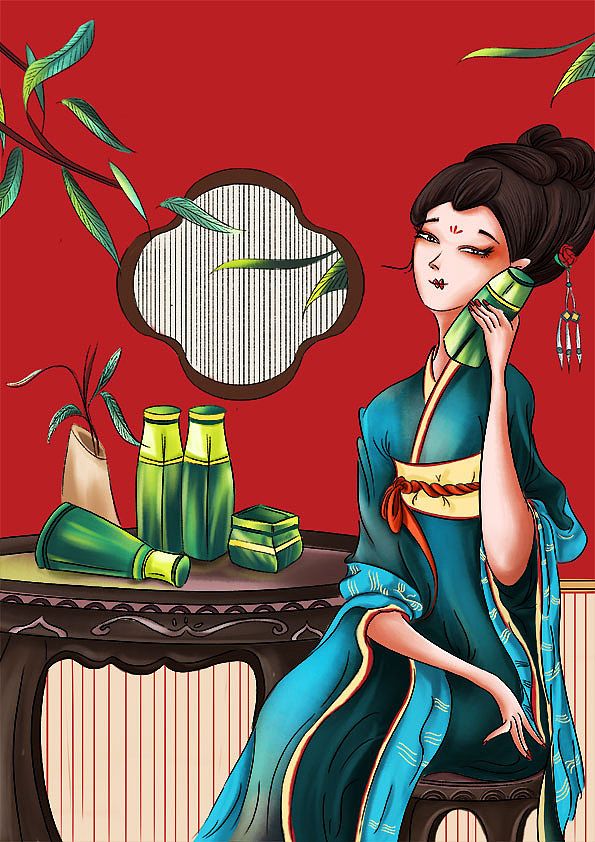 化妆品包装插画