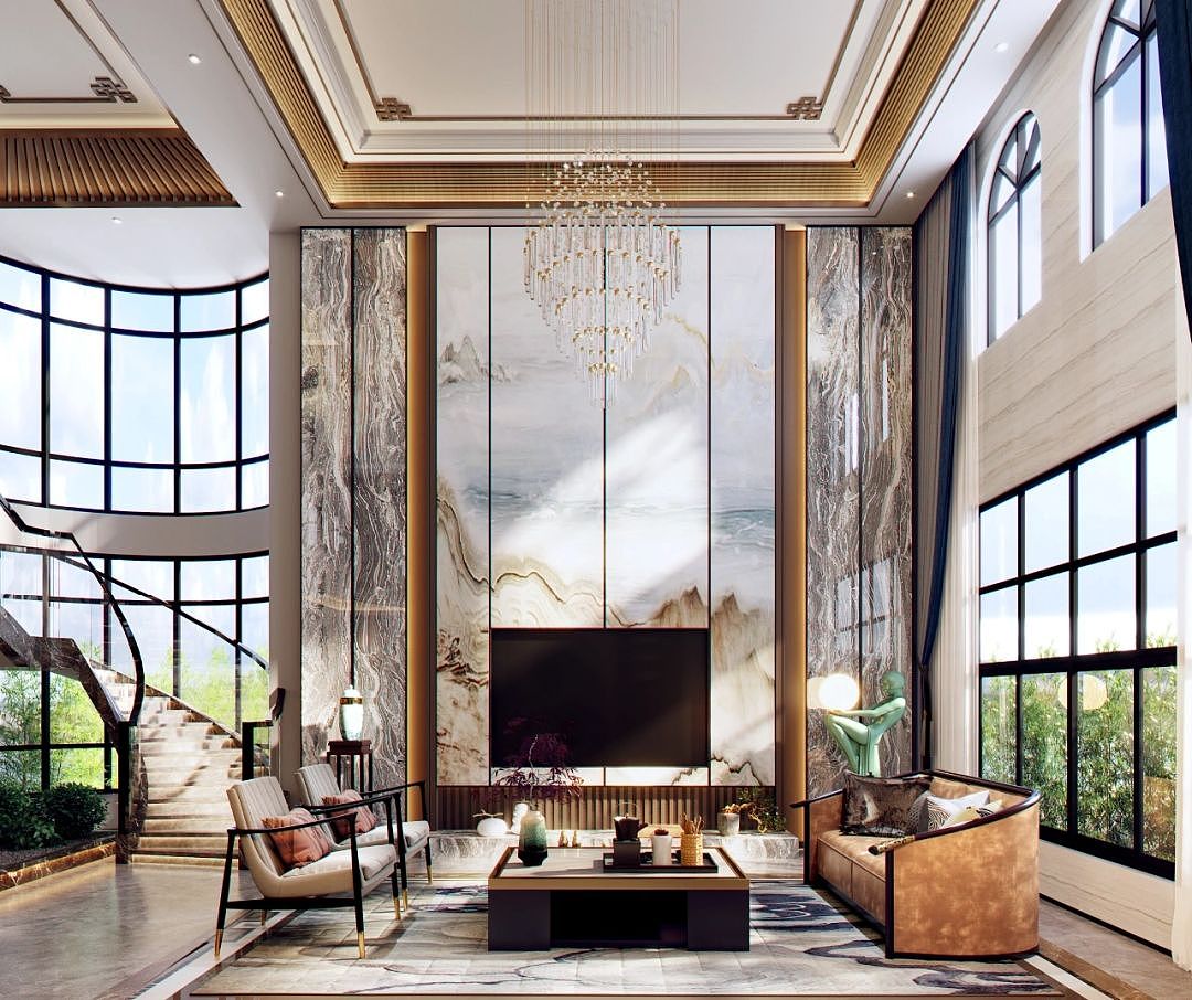 高端整装系列|新中式轻奢别墅设计