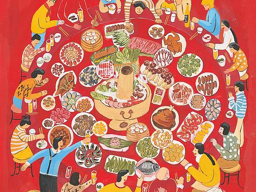 過年啦（個人主頁-ZNTAwMjI3OTY=） - 商業(yè)插畫 - 站酷設(shè)計師畫畫的須臾原創(chuàng)素材 - 站酷ZCOOL