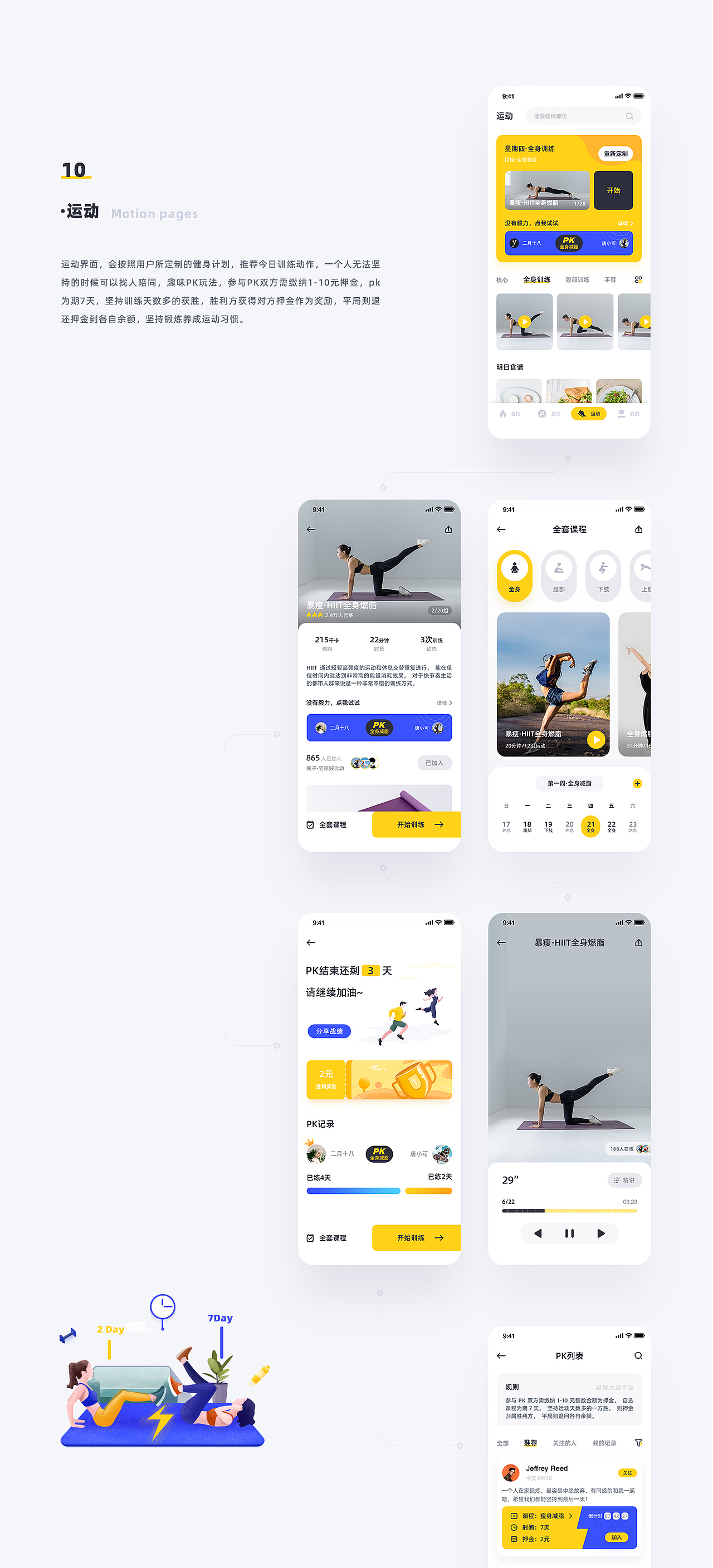 健身类APP UI界面设计（图ZMjAwNDA5Mzg0） - APP界面 - 站酷设计师小金鱼HY原创素材 - 站酷ZCOOL