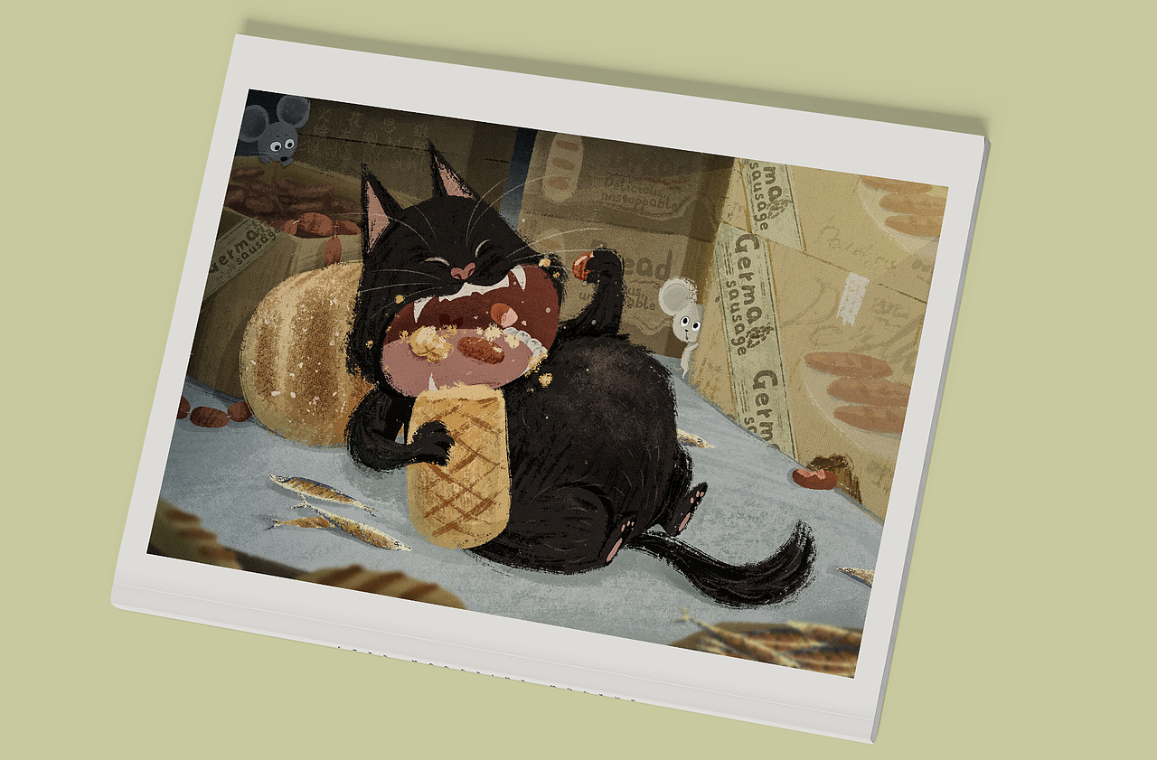 贪婪的猫（图ZMjkwMjM2MTEy） - 绘本 - 站酷设计师魏冉SY原创素材 - 站酷ZCOOL