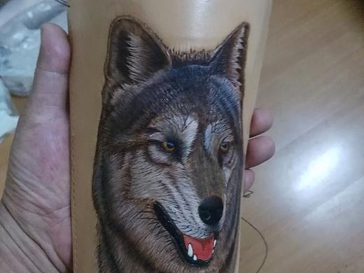 皮雕《狼》
