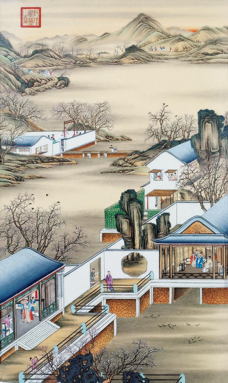 郎世宁十二月圆明园行乐图