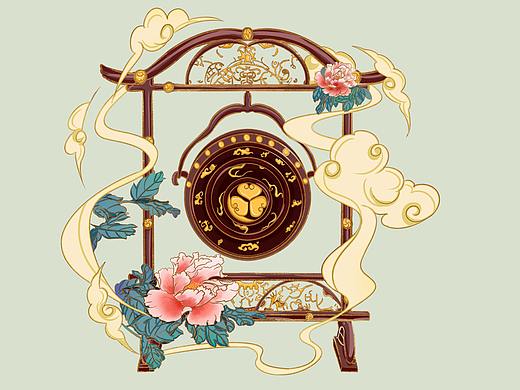 国风摆件插画