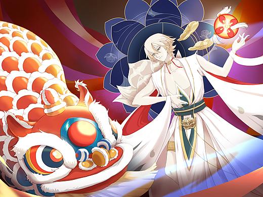 【阴阳师】-帝释天（个人主页-ZNTQxNzM1ODA=） - 艺术插画 - 站酷设计师Sanyuhui原创素材 - 站酷ZCOOL