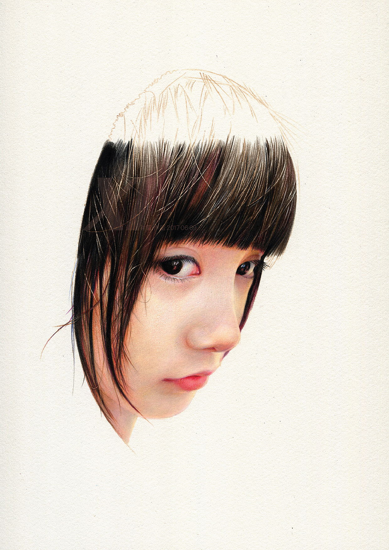侧脸·局部——祥雷彩铅作品