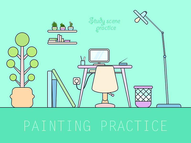 家居场景插画系列（图ZNzQyNjU2NjA=） - 创作习作 - 站酷设计师杨扬旸原创素材 - 站酷ZCOOL