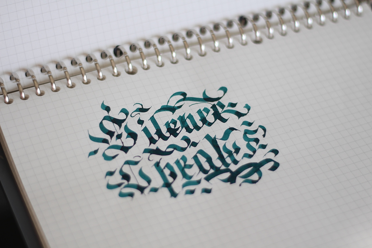 『英文花体』现代哥特字体 brushlettering