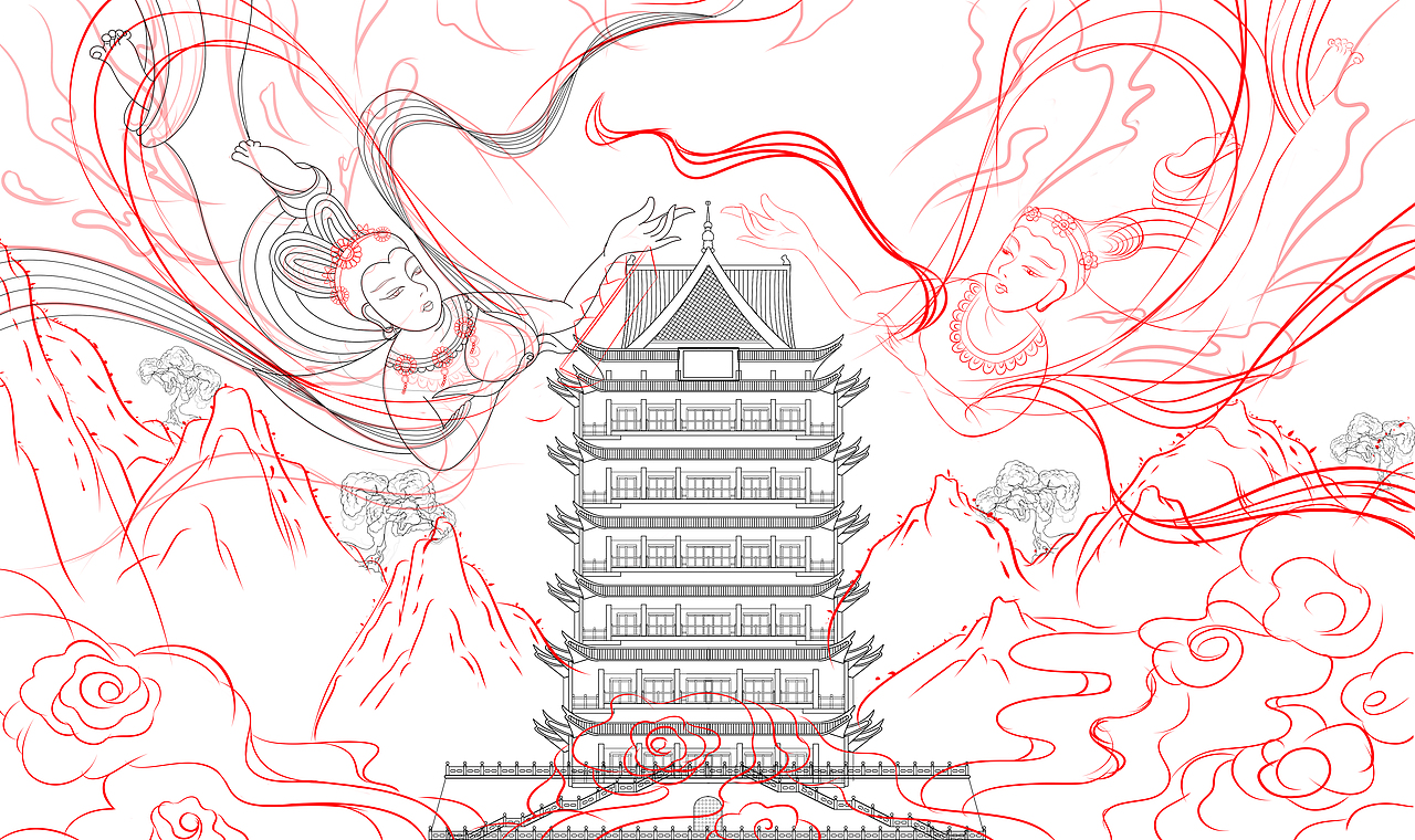 兰州地标建筑插画