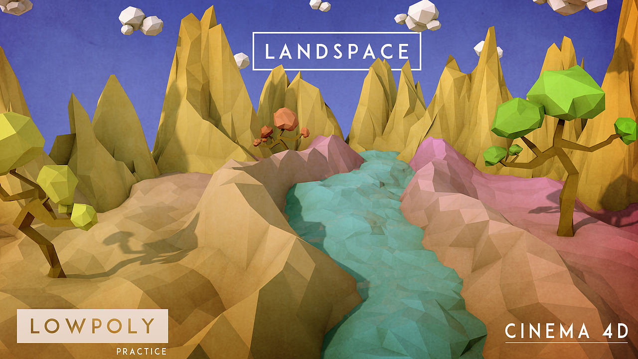 C4D低面体风格建模练习