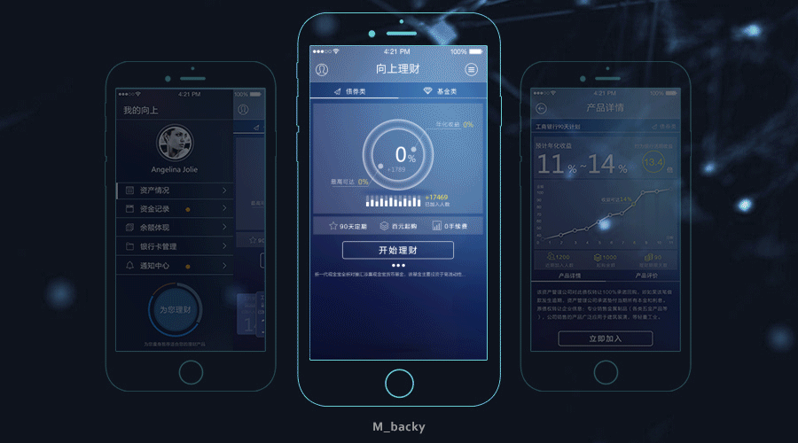 UP financial APP/ 理财类APP（图ZMjQ5NTM3MjA=） - APP界面 - 站酷设计师M_backy原创素材 - 站酷ZCOOL