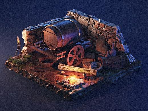 blender-练习-夜晚的营地