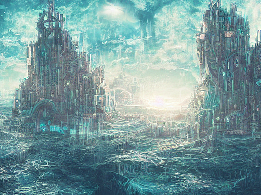 #AI创作实验室#水下宫殿，亚特兰蒂斯（个人主页-ZNjI0MjY3Njg=） - AI作品 - 站酷设计师Z212078077原创素材 - 站酷ZCOOL
