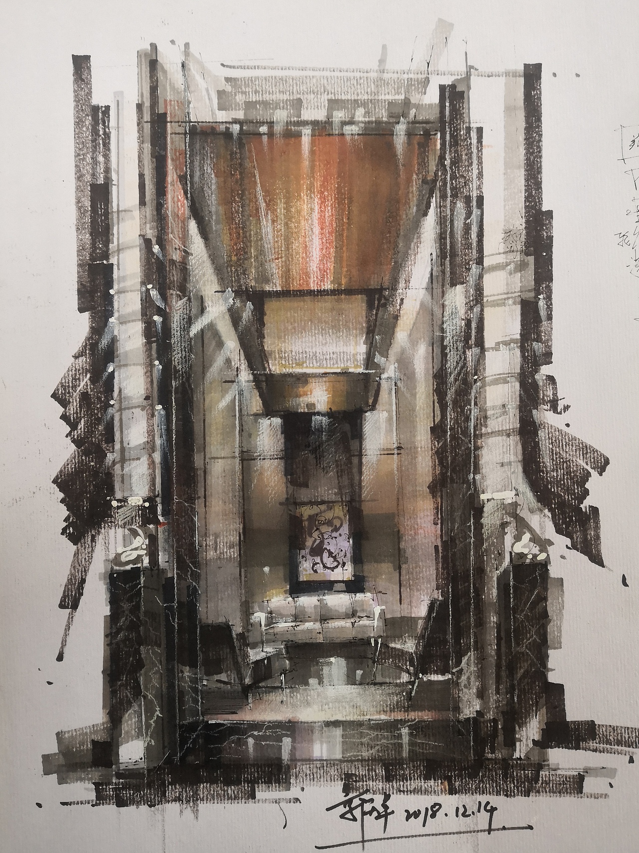 砖材，材质训练，马克笔材质质感表现