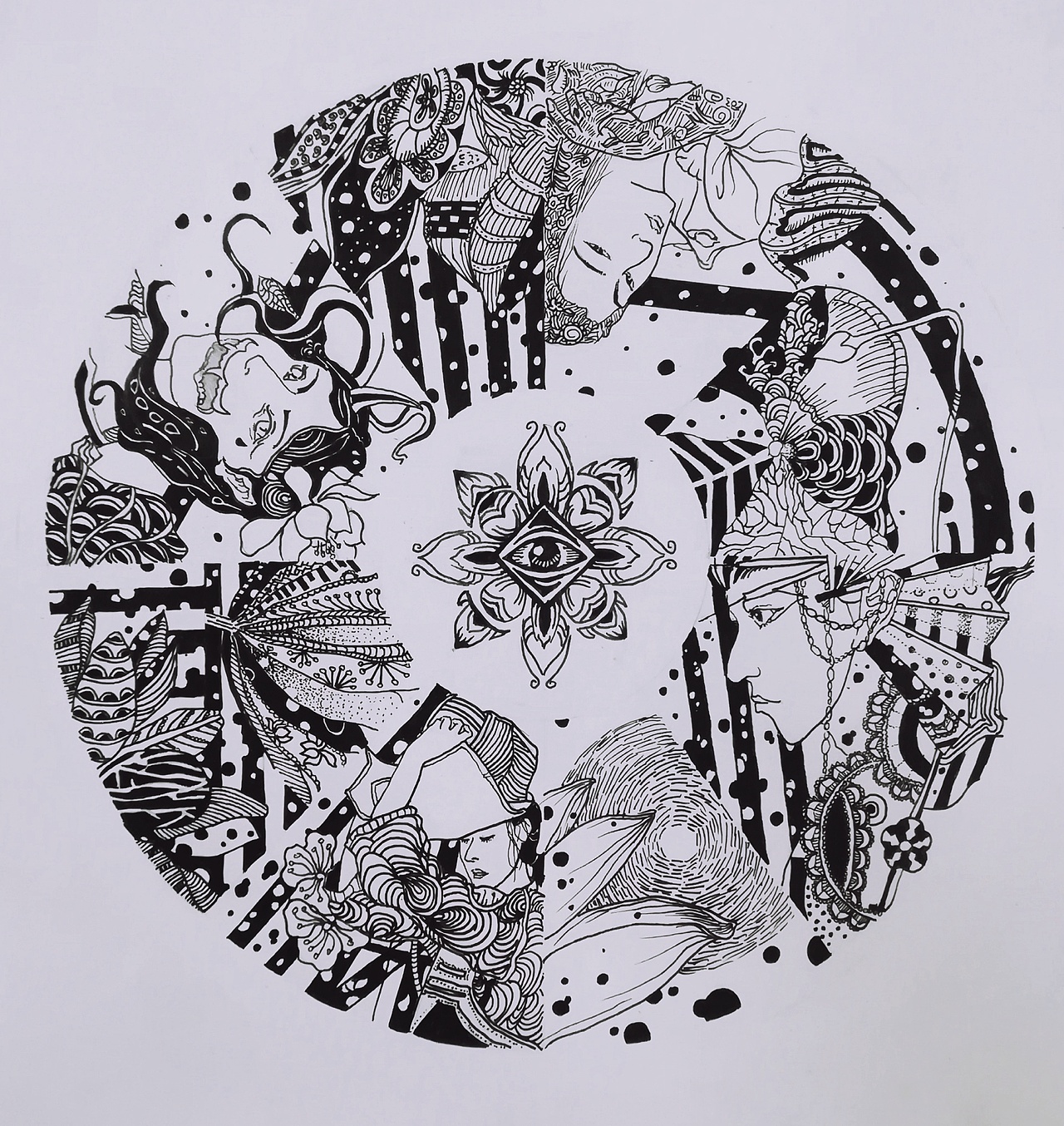 黑白装饰画（图ZMTI0NDA4MzMy） - 创作习作 - 站酷设计师吞吞鬼原创素材 - 站酷ZCOOL