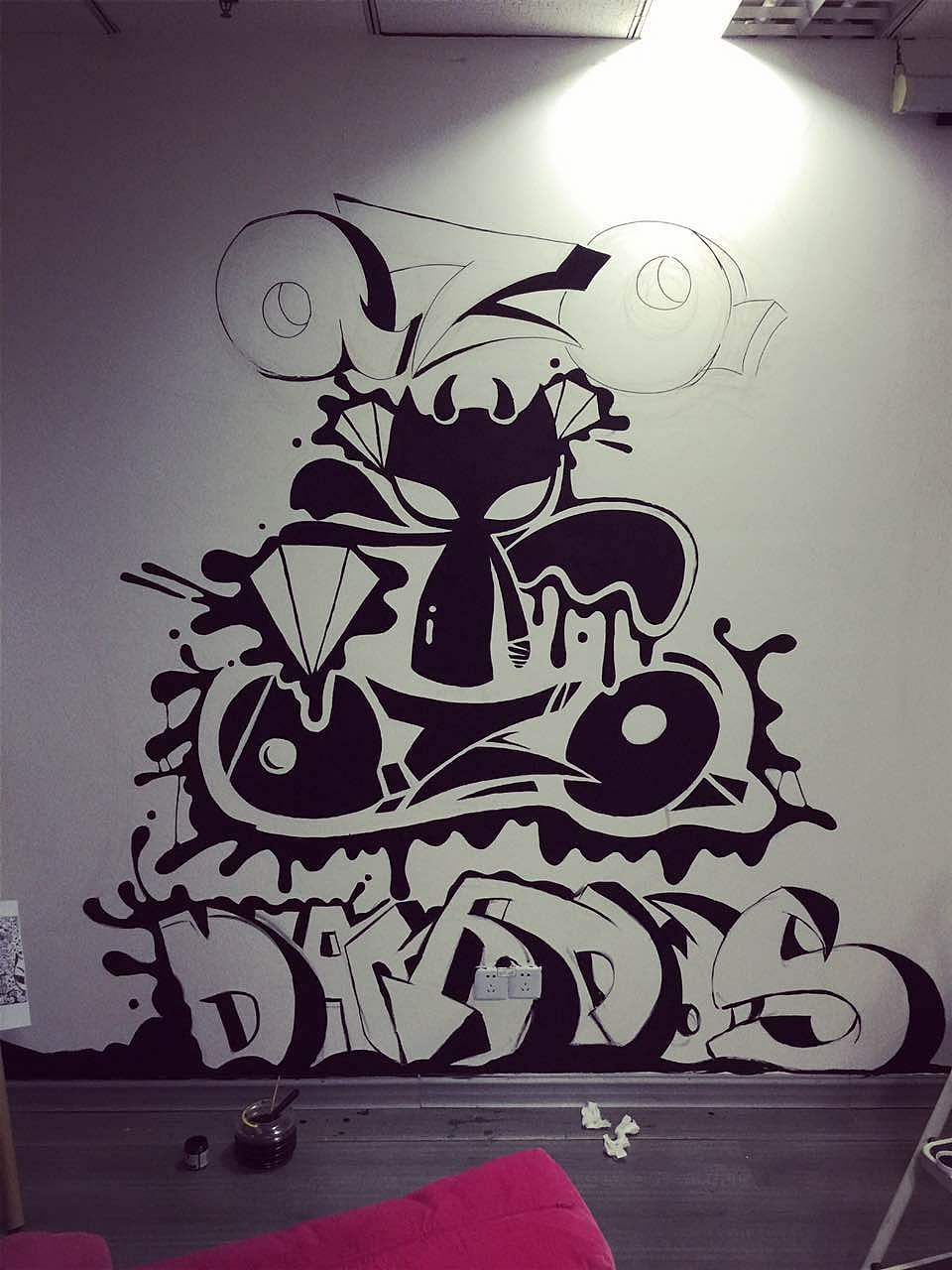 涂鸦墙~（图ZNDY2ODM3MzY=） - 新锐潮流插画 - 站酷设计师虎_TIGER原创素材 - 站酷ZCOOL