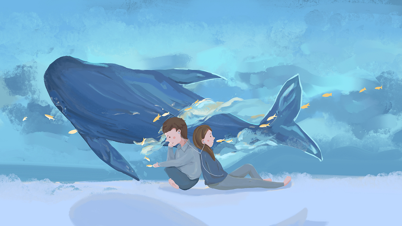 一起听歌—插画—海报—排版设计